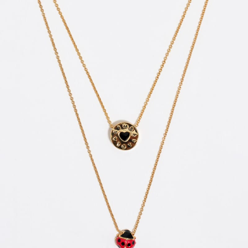 BIMBA Y LOLA [25FW] BIMBA Y LOLA Ladybug & Logo Double Layer Necklace B256AIU017RDF