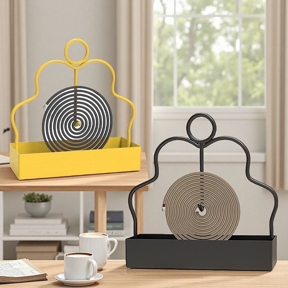 New Iron Mosquito Coil Holder with Tray Mosquito Repellent Coil Incense Burner Repellent Incense Rack Patio