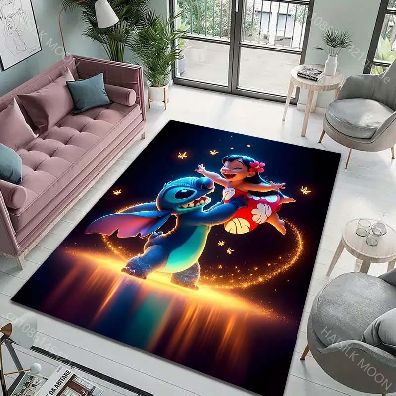 Potdemiel 3D Stitch Cartoon Rug Carpet for Living Room Children Bedroom Mat Sofa Doormat Floor Rug Home Decor Mat Fast Shipping
