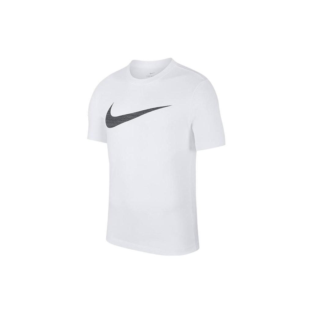 Nike Logo Print Knitted Sports Casual Short Sleeve T-Shirt Men Tops White AT1228-100