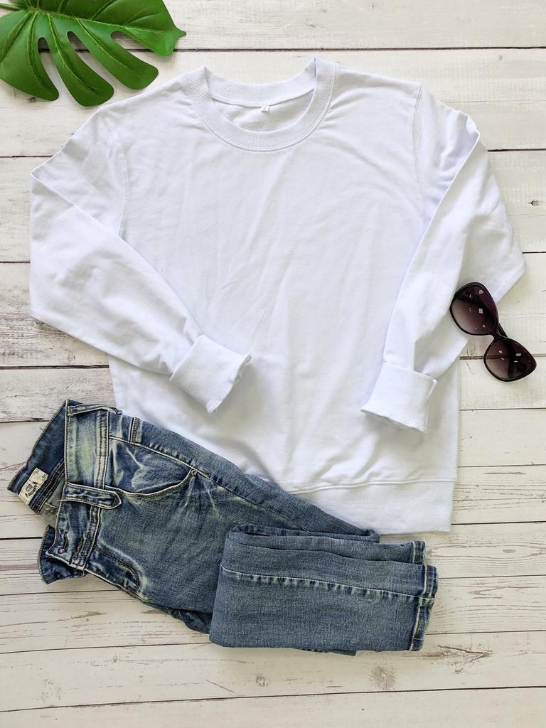 Europäischer & Amerikanischer Mode Buchstaben Rundhals-Sweatshirt, Langarm-Oberteil