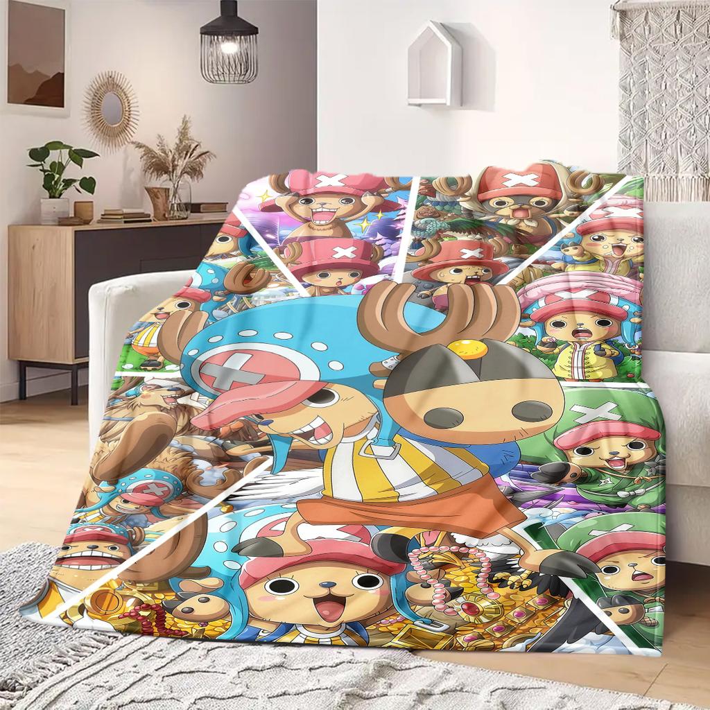ONE PIECE Tony Tony Chopper Print Blanket Warm Comfortable Flannel Blanket Suitable for Bedrooms,Sofas, Beds,Chairs -QIAO117