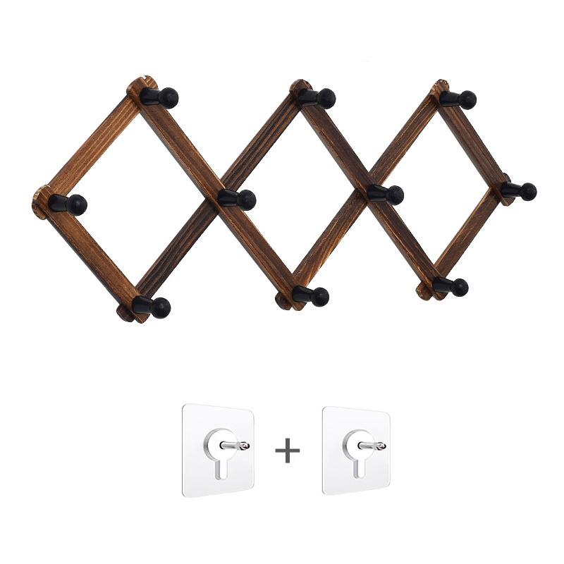 1Pc Rows Of Behind The Door Hooks Bathroom Wall Mounted Coat Racks Living Room Telescopic Movable Coat Rack Bedroom