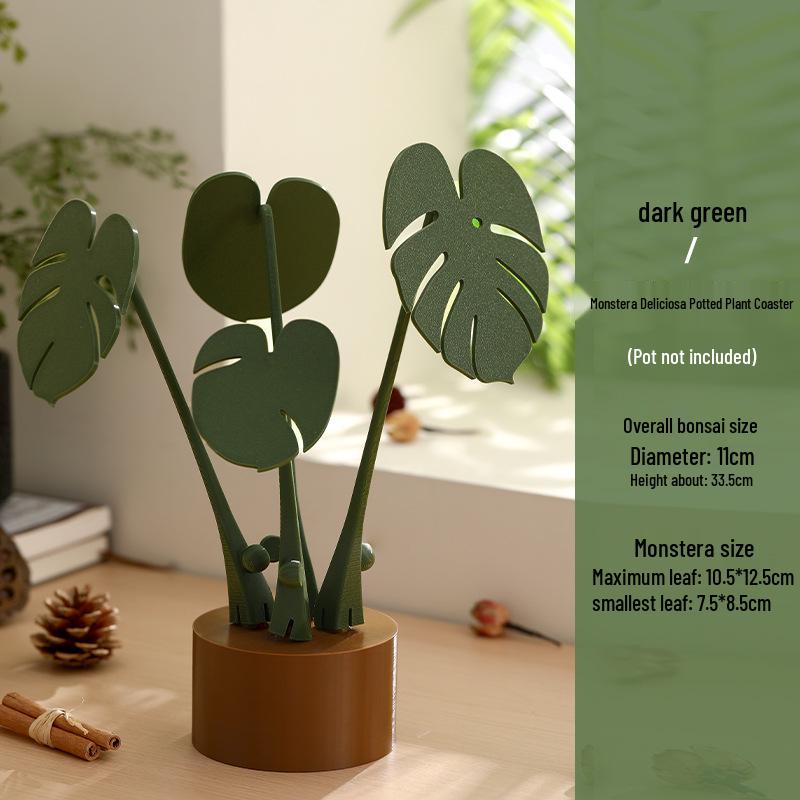 

Monstera Leaf Magnetic Heat-Resistant Coaster – Creative Green Plant Dining Ornament