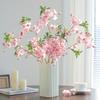 Simulation Cherry Blossom Long Branch 2 Fork Peach Blossom Branch Wedding Decoration Landscaping Ornaments Artificial Flowers