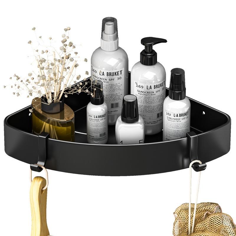 Badezimmerregal Ecke ohne Bohren Raumaluminium Badezimmer Dreieckskorb Duschraum Aufbewahrung Wandregal neu