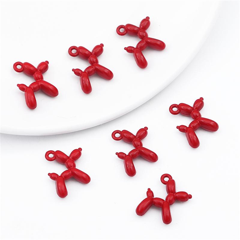 4-10Pcs Alloy Drop Oil Enamel Puppy Dog Charms Pendant Beads for DIY Jewelry Making