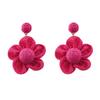 Five-Petal Flower Earrings, High-End Hand-Woven Raffia Earrings, Fashion Vacation Style.
