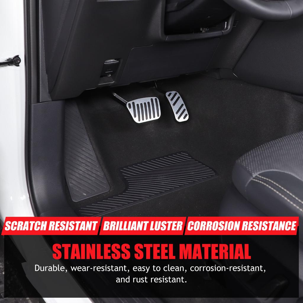 Silver Footrest Gas Brake Pedal Trim Cover For Toyota Land Cruiser LC250 24+