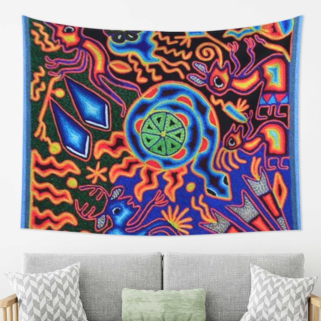 Huichol Traum-Wandteppich Dekor Kunst Ästhetische Wandteppiche für Wohnzimmer Schlafzimmer Zuhause Wandtuch Wandbehang