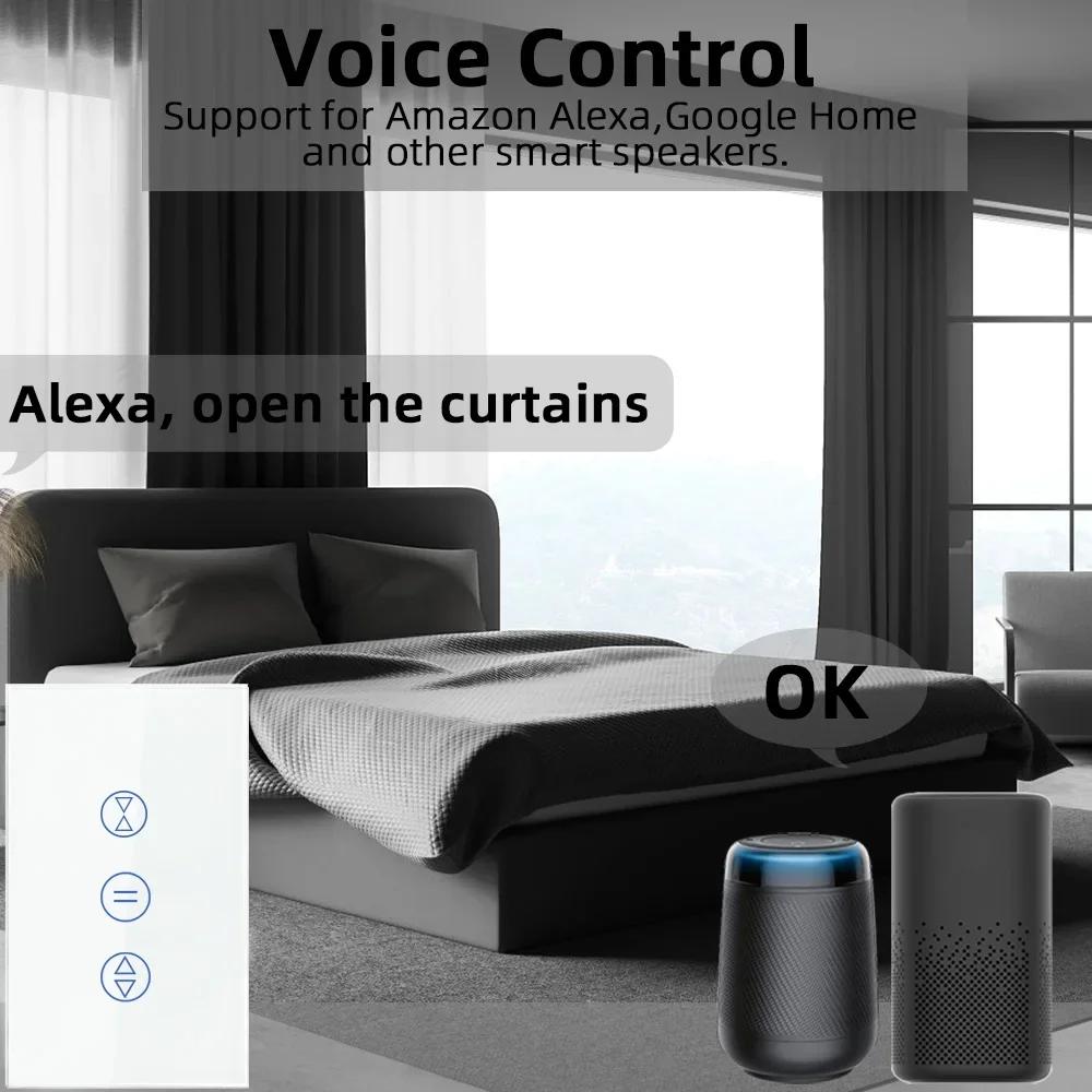 Tuya WiFi EU/US Smart Curtain Light Switch Touch Wall Control Waterproof With Voice Control Timing Works with Alexa Google Home