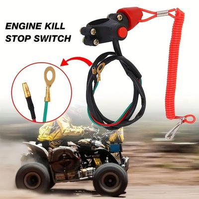 Engine Stop Switch Tether Lanyard Emergency Switch Button Switch Stop Push Outboard Engine Motorcycle Quad Kill Engine ATV Y9Q0