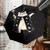 Magic Cat Wizard Umbrella, holding a magic wand. Perfect for outdoor adventures, this automatic opening/closing umbrella