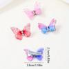 10pcs Colorful Gradient Double-layer Organza Butterfly Hair Clips with Rhinestones, Cute Princess Hair Accessories