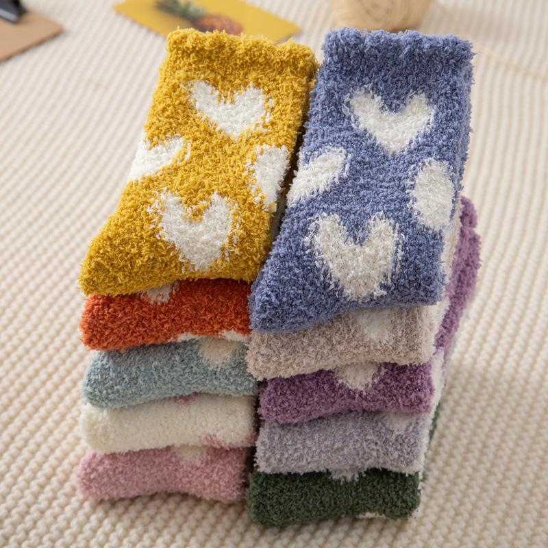 5/10 Pairs Women Ethnic Octagonal Pattern Wool Socks Autumn Winter Thick Warm Mid Calf Cotton Socks