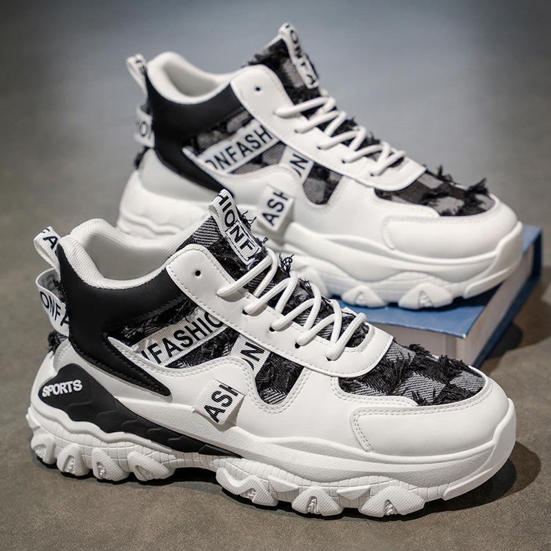 

Men s shoes autumn outdoor wear-resistant thick-soled high-top sports shoes young and young casual versatile high-value dad shoes 44