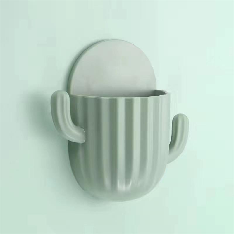 

Держатель для зубных щеток настенный самоклеящийся бесшовный стеллаж для хранения кактусов коробка-органайзер полка для ванной комнаты аксессуары для душа