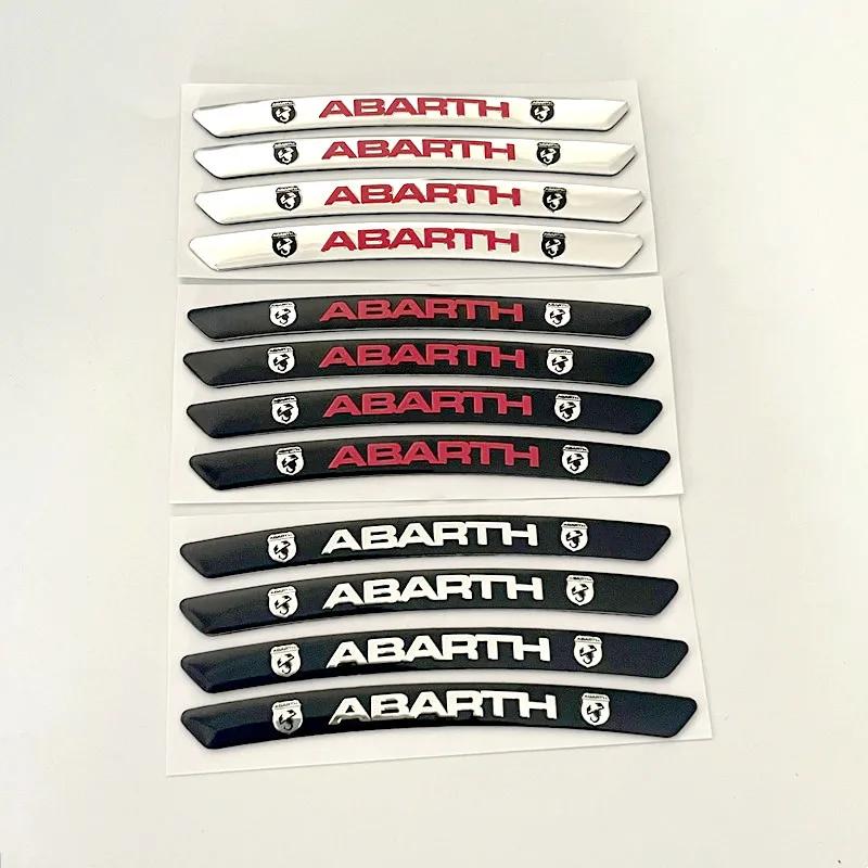 Nouveaux Autocollants Jante de Roue pour Abarth 595 695 124 Spider Emblème Logo de Voiture Badges Autocollants Accessoires Fiat 500 Panda Tipo Doblo Ducato