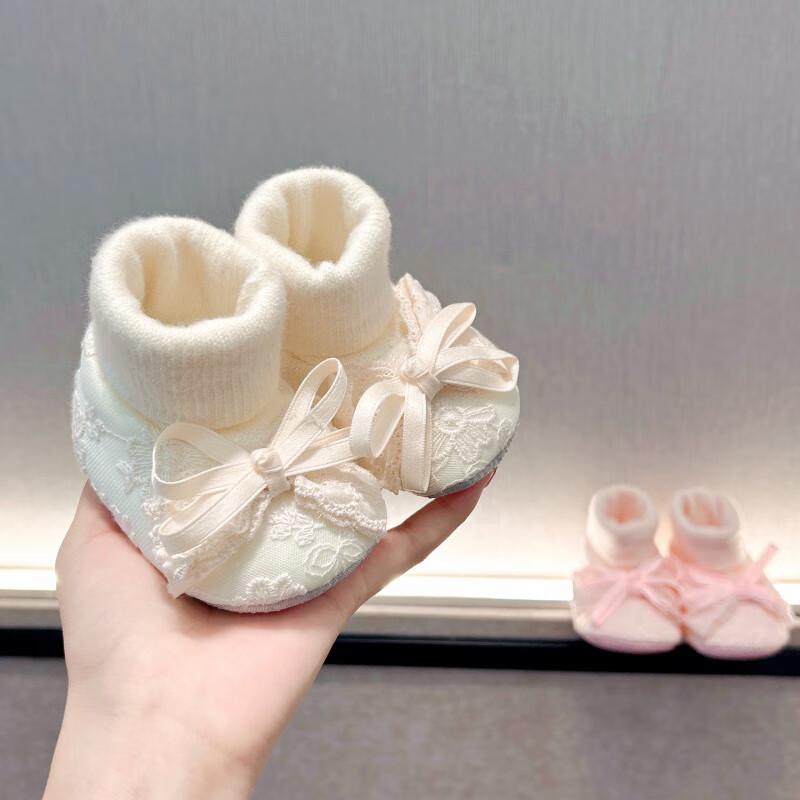 Baby Girl Plush Warm Soft Sole Shoes, Anti-Drop 6-12 Months, Autumn/Winter