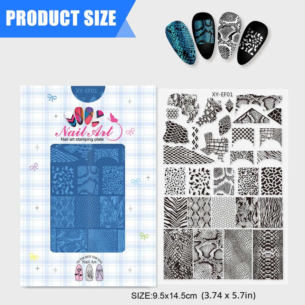 Professional Nail Stamping Plates Floral French Tip Art Templates Stainless Steel For DIY Home Manicure Reusable Tool