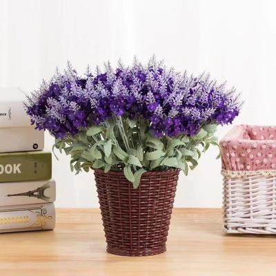 10 Flores Artificiais de Lavanda da Provença Decorativas Casamento Casa Plantas de Simulação Plantas Verdes em Vaso Flores Artificiais