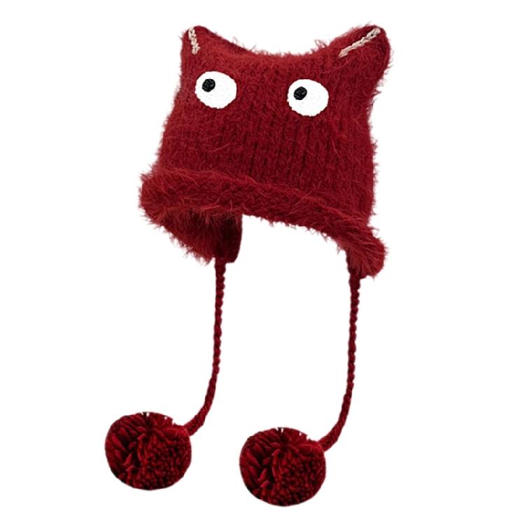 Crochet Cats Ear Hat for Women and Girl Popular Knitted Beanies Hat Soft Pullover Hat for Casual Outdoor Sport Headpiece