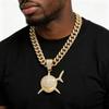 Iced Out Rhinestone Shark Design Pendant Necklace Alloy Gold Plated Cuban Link Chain Hip Hop Bling Aggressive Streetwear Jewelry