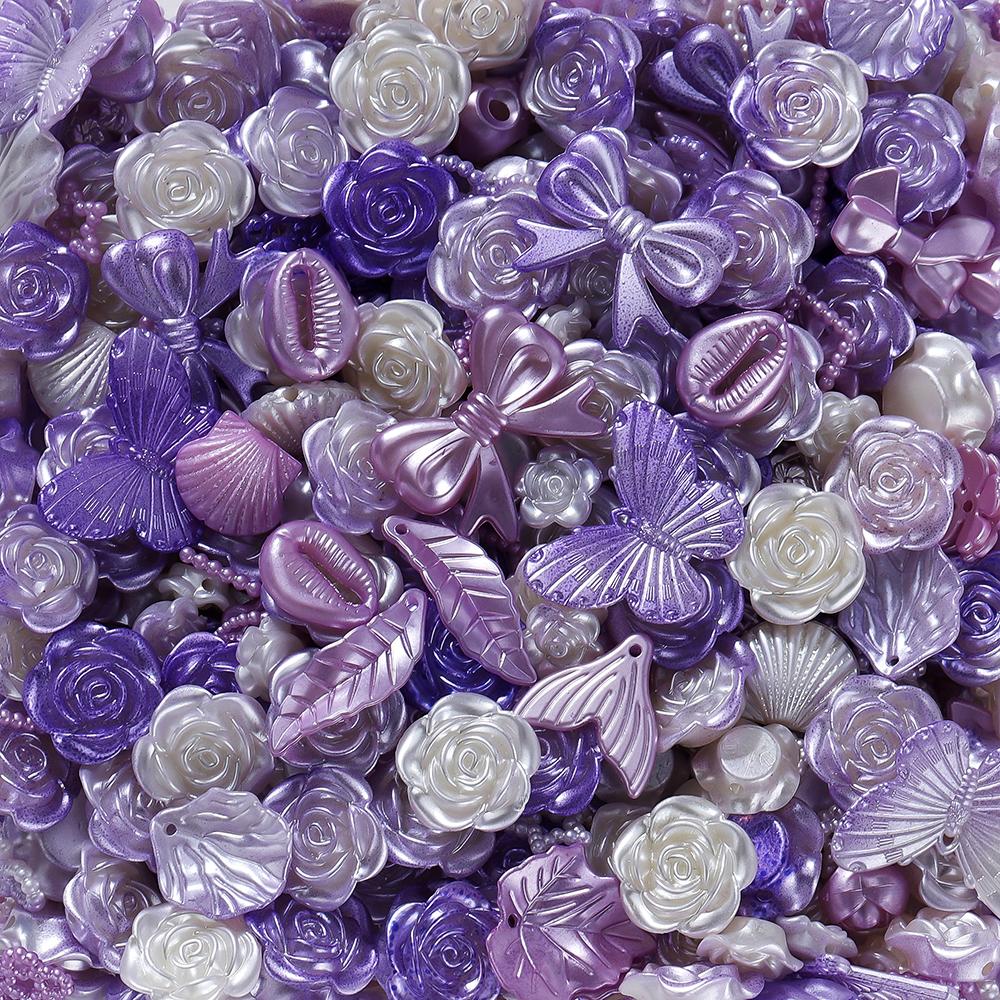 30g Colorful Mixed Butterfly Shell Acrylic Bead Loose Spacer Beads for DIY Necklace Bracelets Jewelry Making Accessories