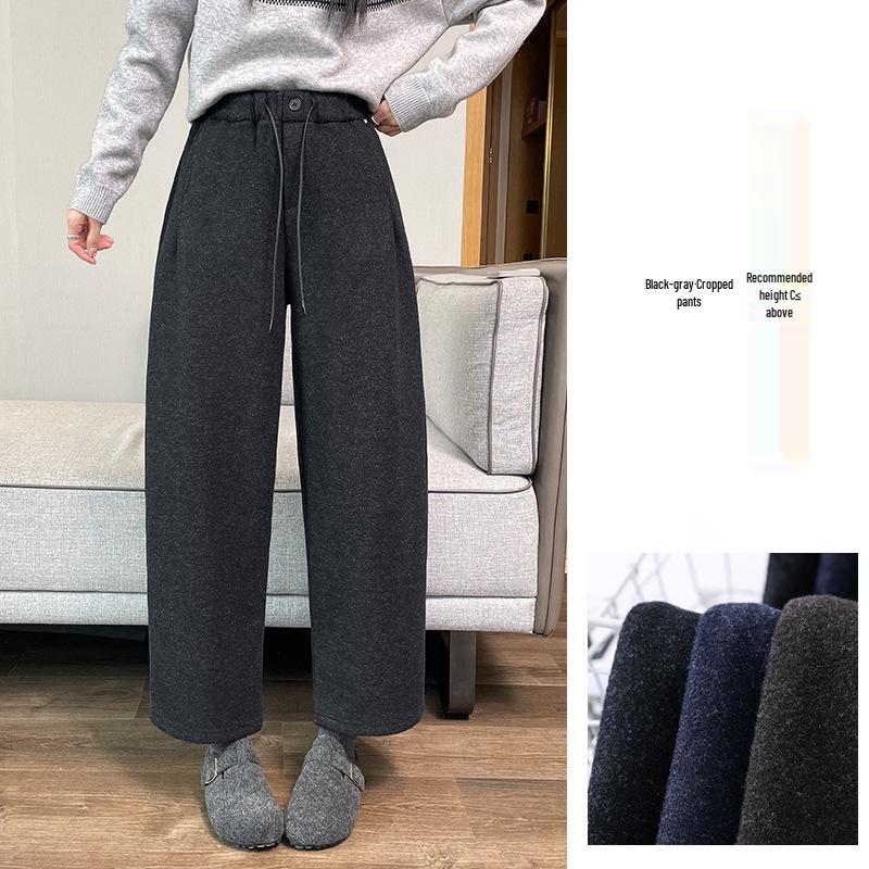 

Women s Autumn Winter Plus Velvet Slimming Woolen Pants 2XL 145-160 jin (Fabric Upgrade)