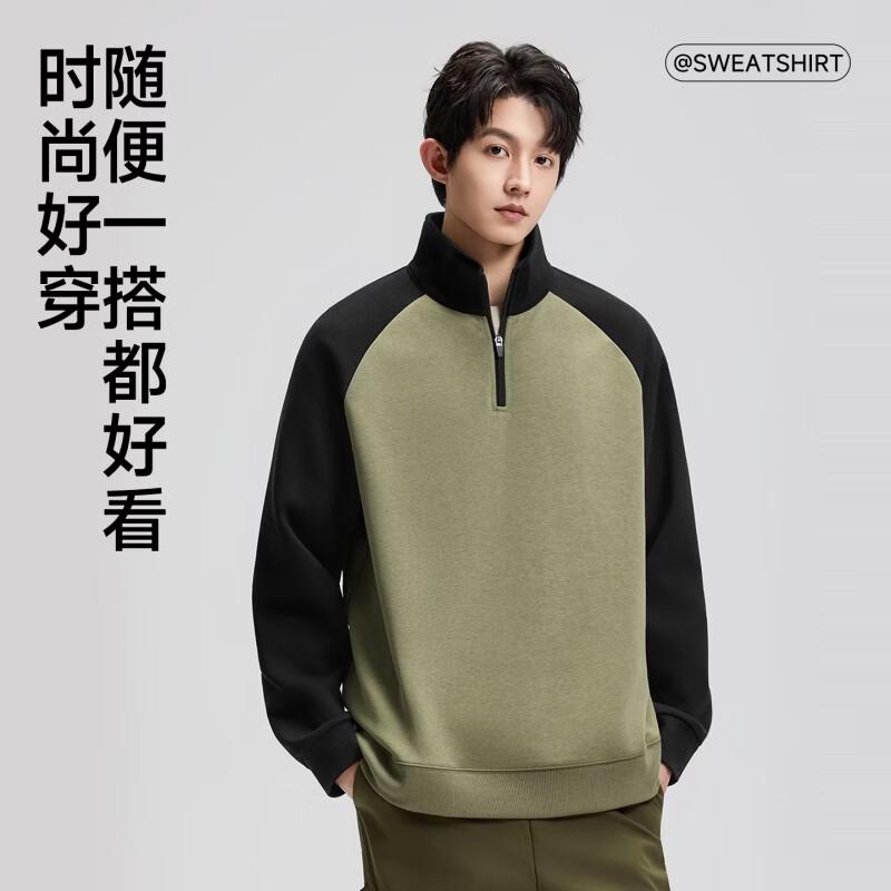 JEEP SPIRIT Men's 2026 Half-Zip Stand Collar Sweatshirt