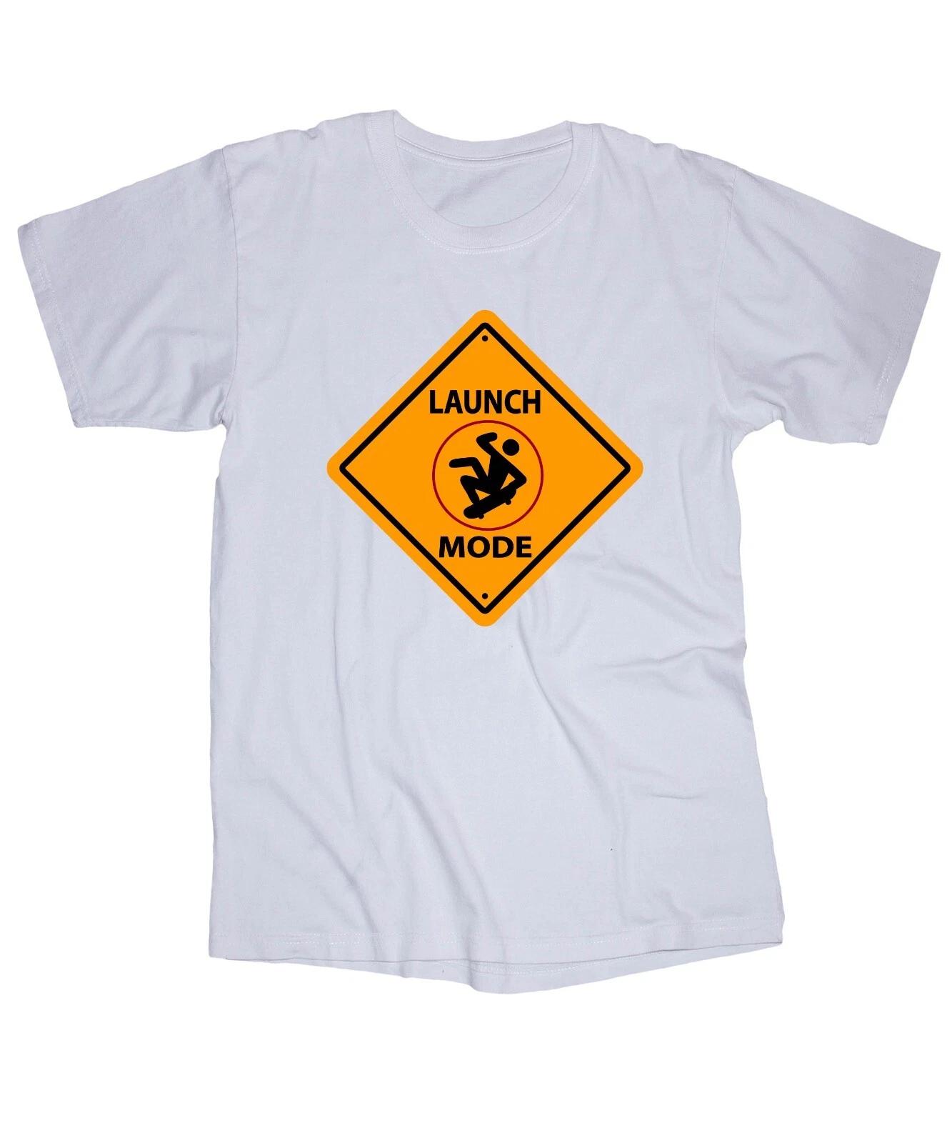 LAUNCH MODE white T-shirt Skateboarding Thrash Metal Catch Air Ride Skate fast XL