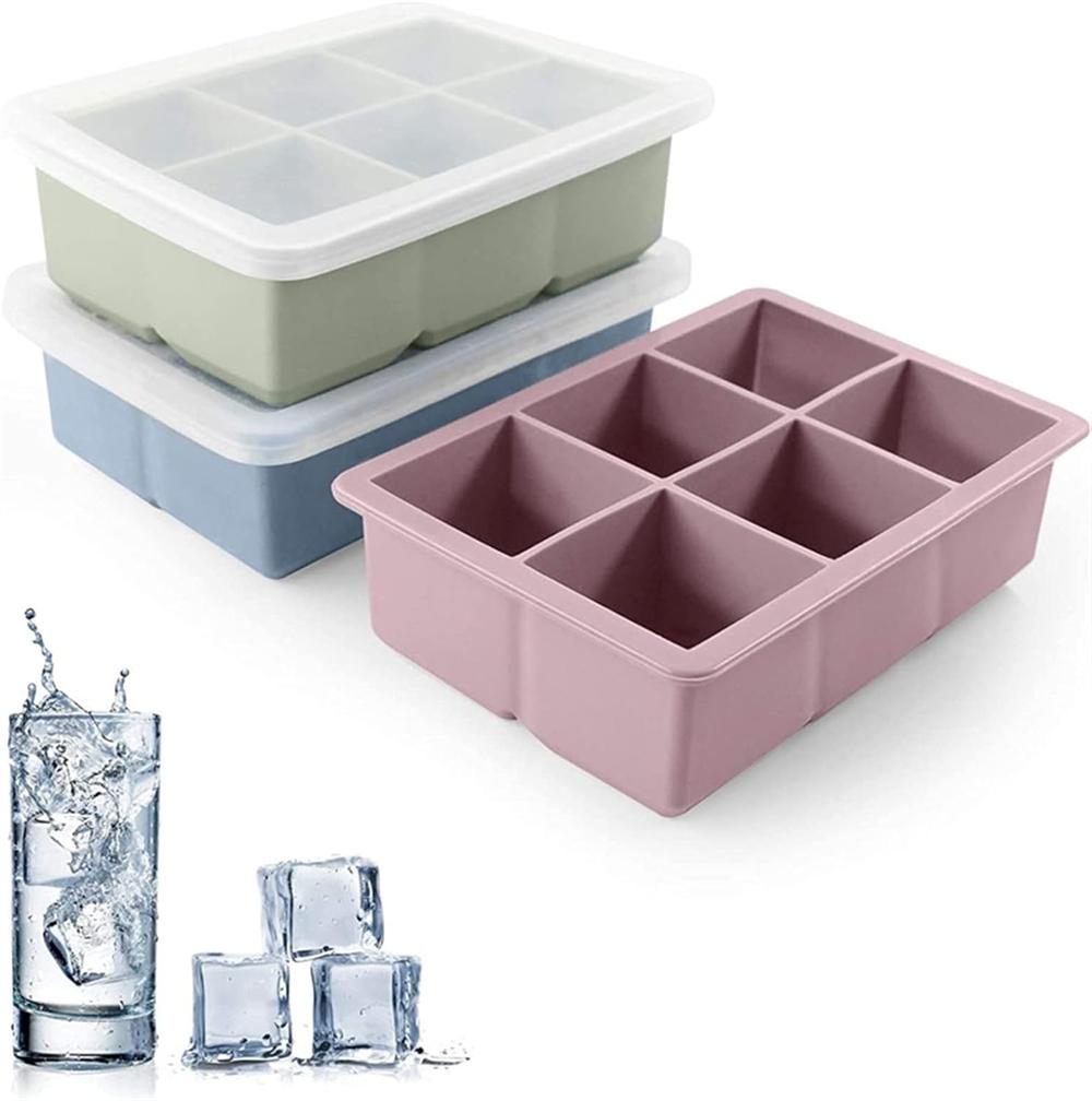 Silicone ice cube tray mold, with lid ice cube tray, suitable for whisky and baby food, BPA-free, easy to demold