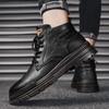High-top Men's Leather Boots Winter Men's Sewing Thread Warm Spot Martin Boots Brown Round Head Casual Men's Shoes