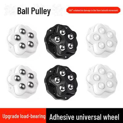 Mobilya için Beş Bilyalı Yapışkanlı Tekerlekler - Delme Gerekmez