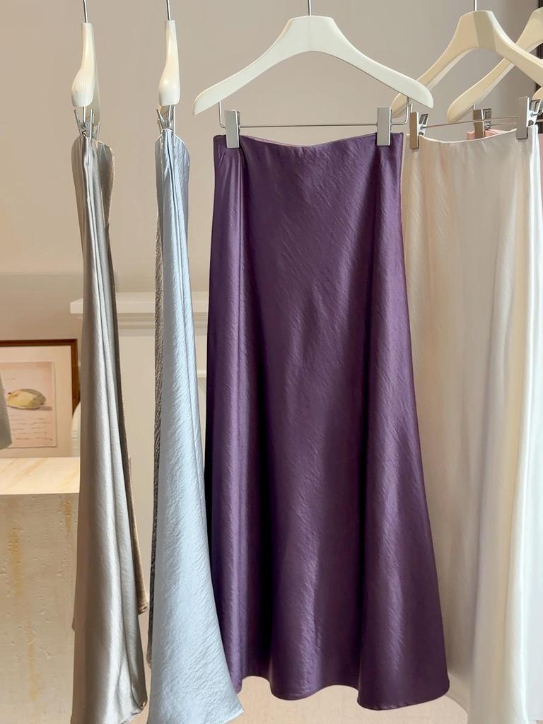 Schicker fließender Satin-Meerjungfrauenrock - Damen Frühling Schlankmachender Hüftbetonter Stil