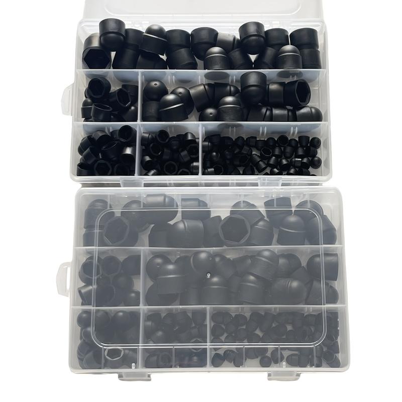 145 Pcs Hex Nut Bolt Cover Screw Cap M4-M12 Nylon Nut Dome Hex Cover Protective Hex Screw Bolt Set