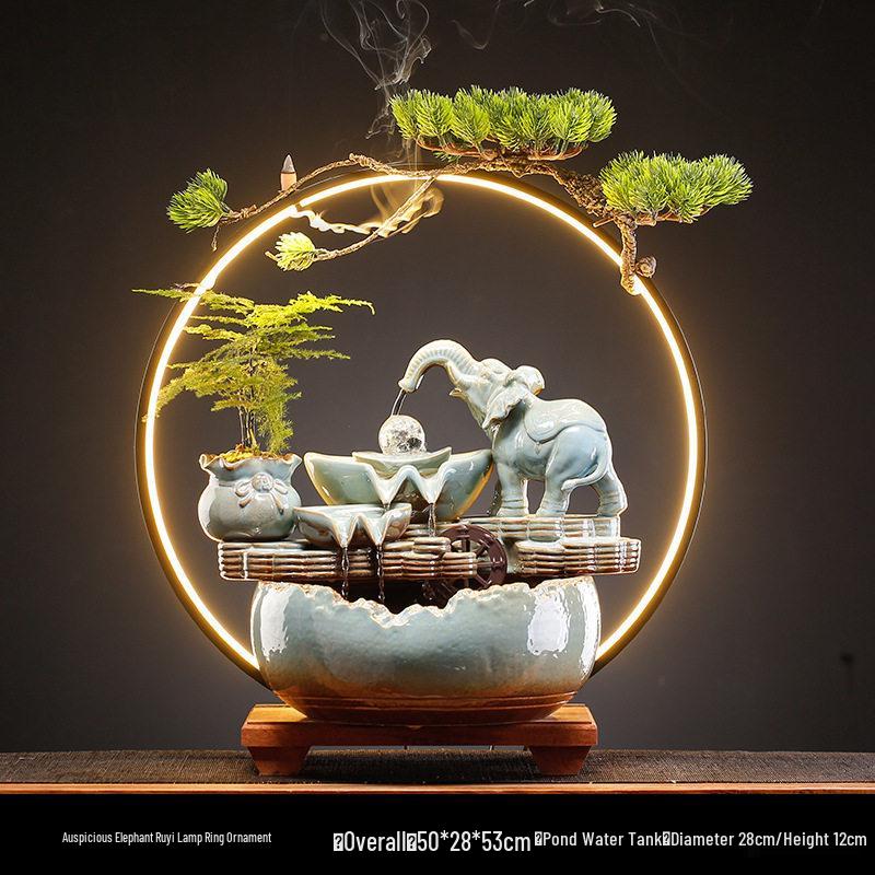 

Elegant Chinese-Style Flowing Water Humidifier for Living Room and Office Decor
