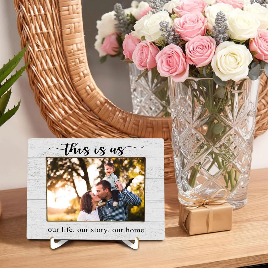 This Is Us Picture Frame 4x6, This Is Us Our Life Our Story Our Home, Housewarming Wedding Gifts for Woman Couples Family, Appreciation Picture Photo