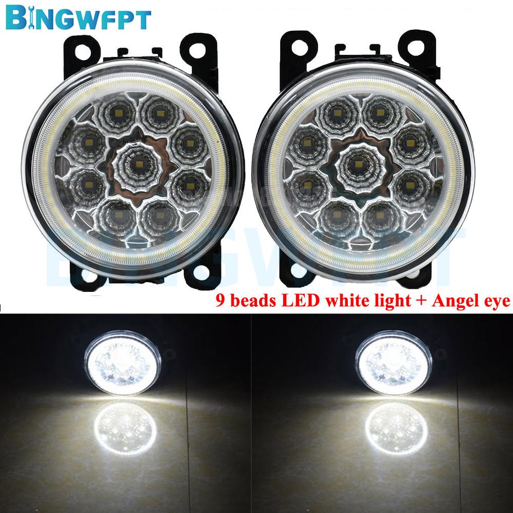 2PCS Fog Light Angel Eye Daytime Running Light For Ford Ranger 2012 Fusion Estate JU 2002-2008 Fog Lamp Assembly H11 LED 12V