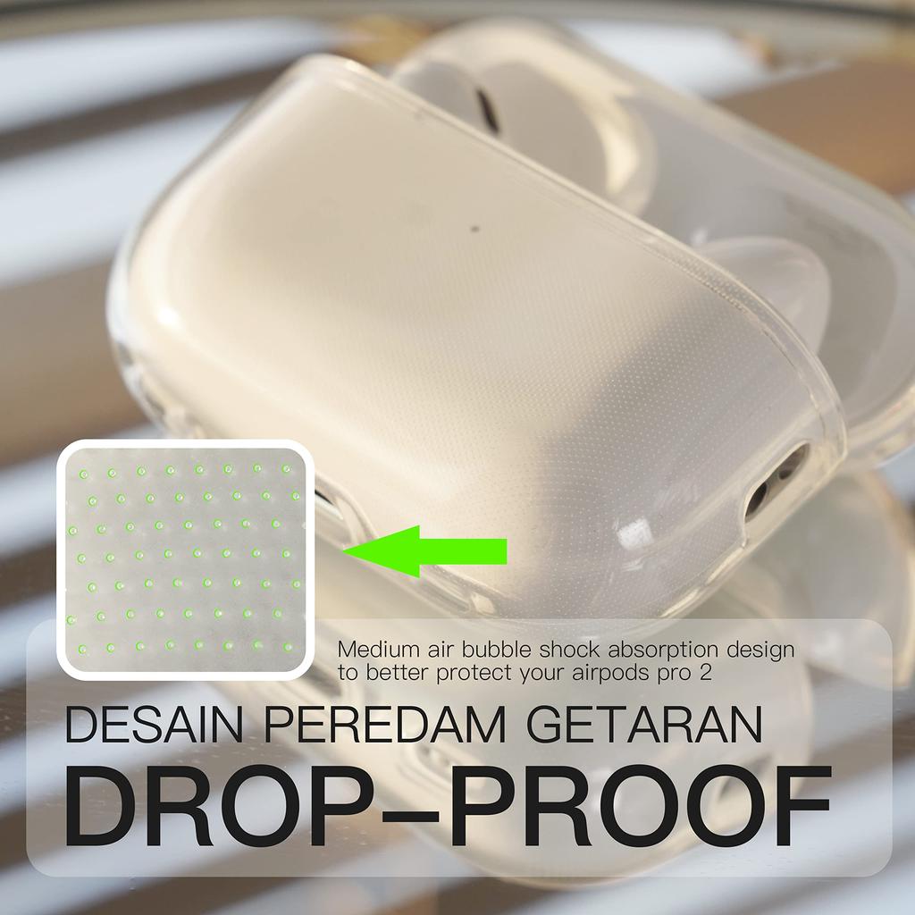 Transparente Hülle kompatibel mit AirPods Pro 4 3 2 1, Weiche TPU-Schutzhülle [Vergilbungsresistent] [Stoßfest] mit Lanyard