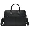 Men's Genuine Leather Briefcase with Litchi Grain, Cowhide Handheld Laptop Business Bag for Daily Commute