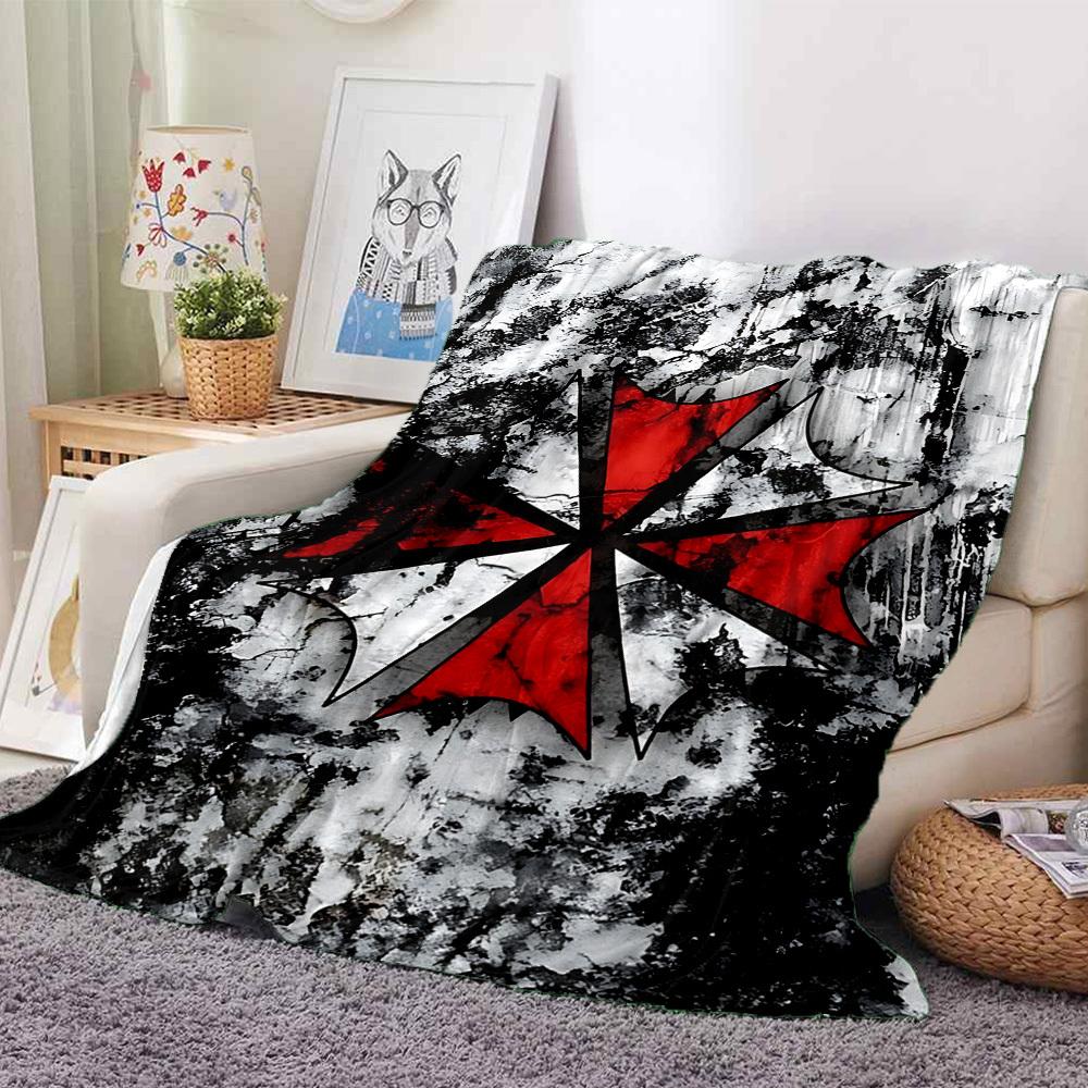 1pc Resident Evil Soft Comfortable Blanket Digital Print, All Season Multipurpose Knit Fabric Bedding, Office, Sofa Home Decor Blanket