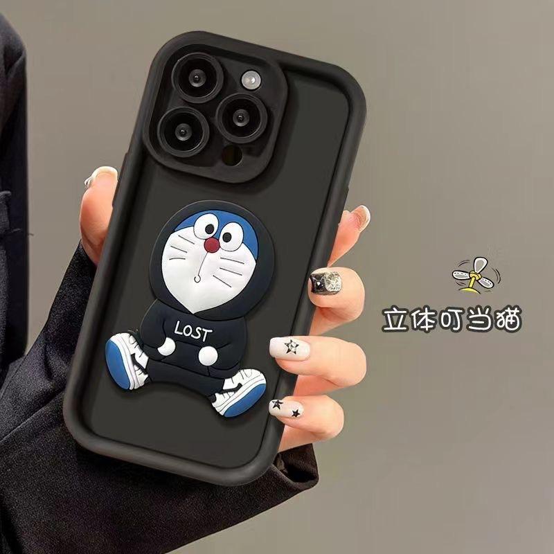 Applicable to iPhone16 mobile phone case, silicone jingle cat bracket 15Promax Apple 14 anti-drop cover, new matte.