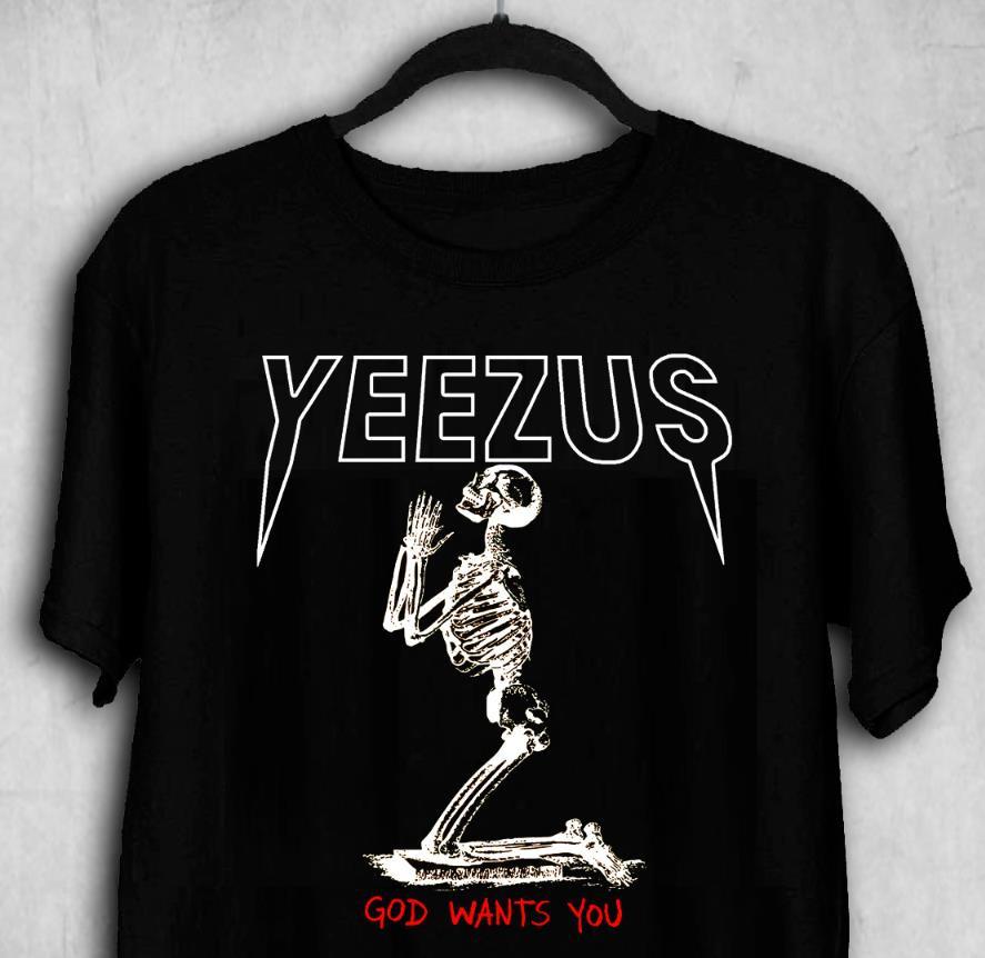 T-shirt Yeezus T-shirt de Tournée Tournée Yeezus Hip Hop Rap Kanye West Dieu Veut Toi- T-shirt Unisexe