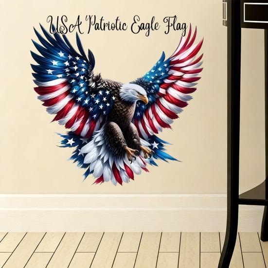 Bald Eagle Wall Sticker Reusable Electrostatic Wall Decals Waterproof Moisture-Proof Wall Sticker for Home Living Room Bedroom Decor