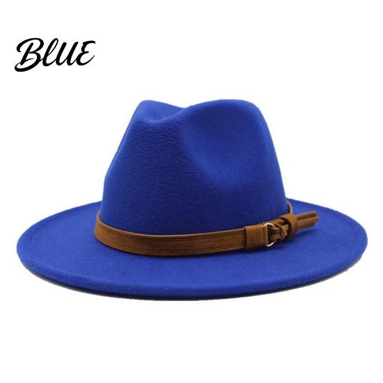 Chapeau Décontracté pour un Usage Quotidien Chapeau Fedora en Feutre de Laine Panama Unisexe avec Bande en Simili Cuir Headgear Laineux Durable Trilby à Large Bord Vintage pour Femmes