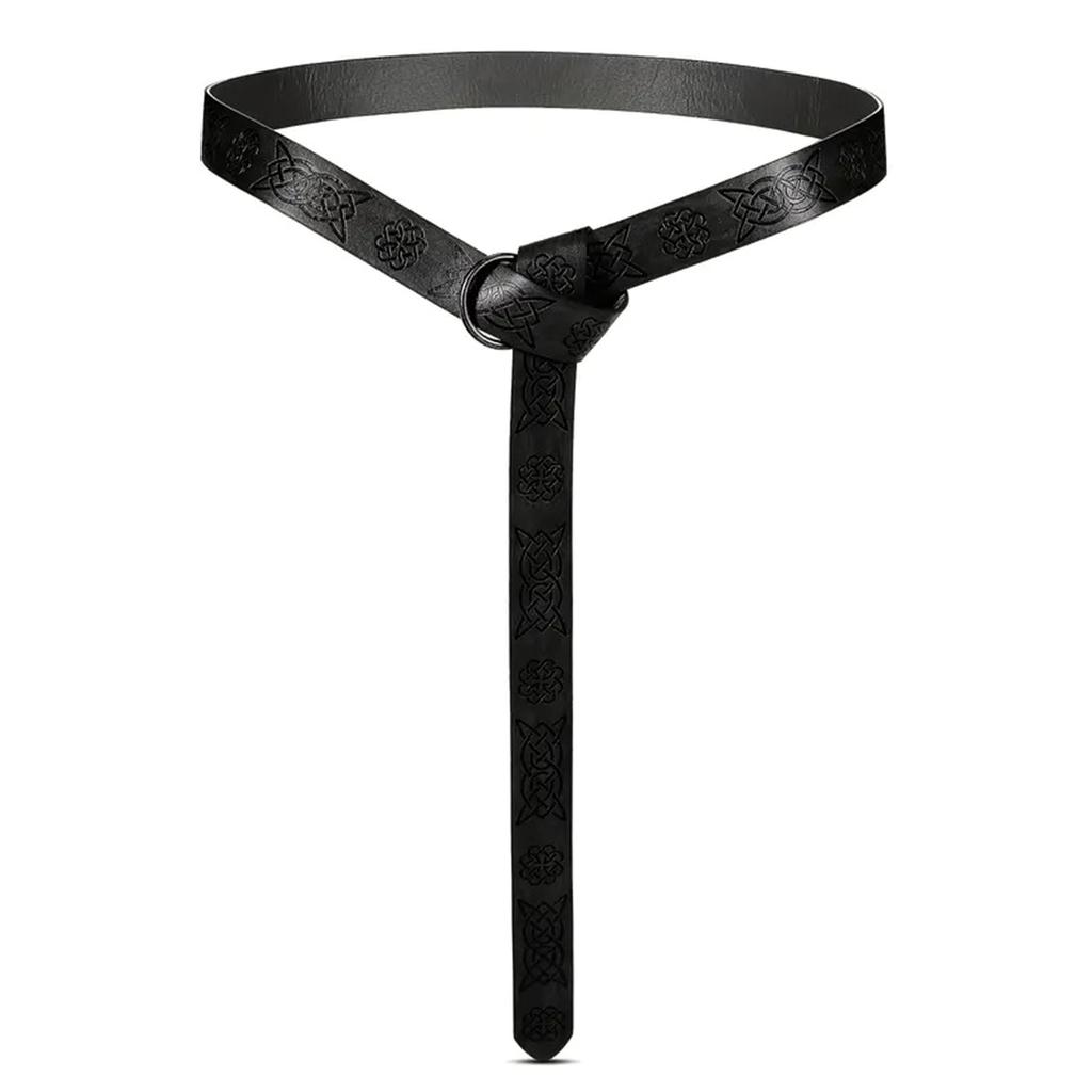 Medieval Embossed Waist Belt Bag Set for Men Women Vintage Knights Costume Circular Waistband Coin Purse Cosplay Decors