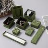 Vintage Green Jewelry Gift Box for Rings, Necklaces, Lipstick, Perfume & Watch with Classic Print