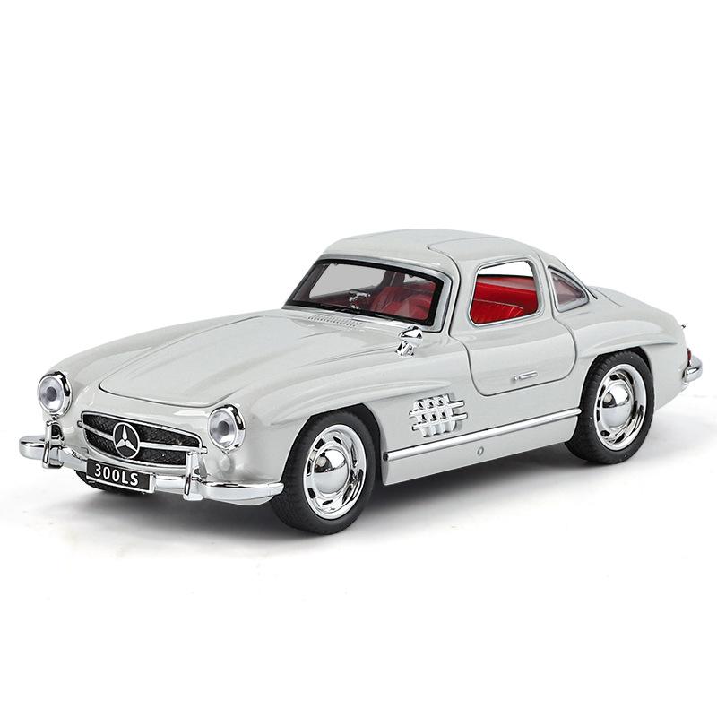 1/32 Mercedes-Benz 300SL Spielzeugauto-Modell aus Metalldruckguss, Vintage-Miniatur, Pullback-Kollektion, Geschenk für Kinder, Jungen