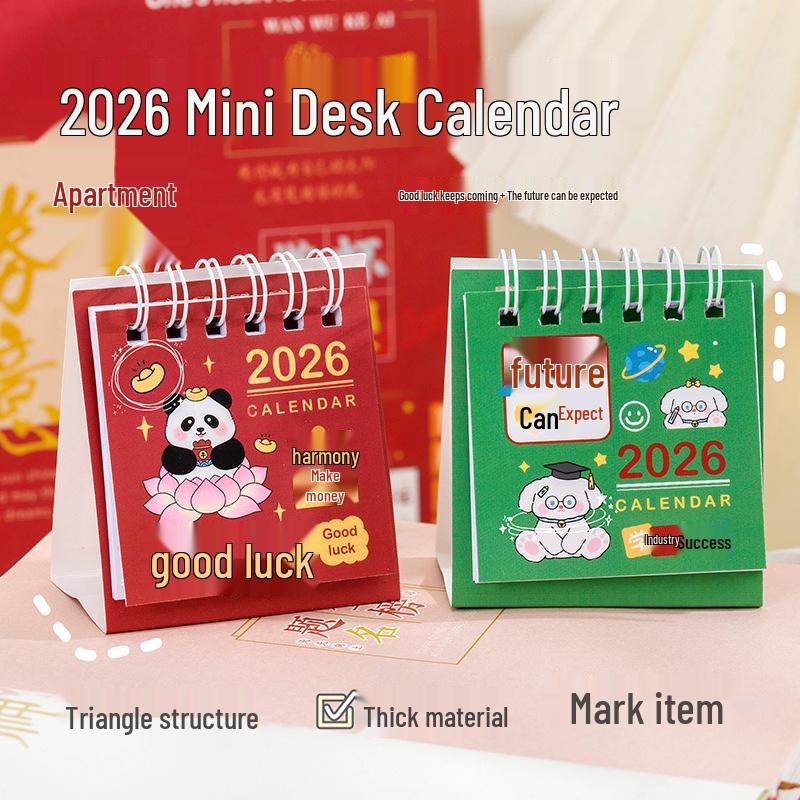 2026 Creative Cartoon Inspirational Desktop Calendar and Memo Planner